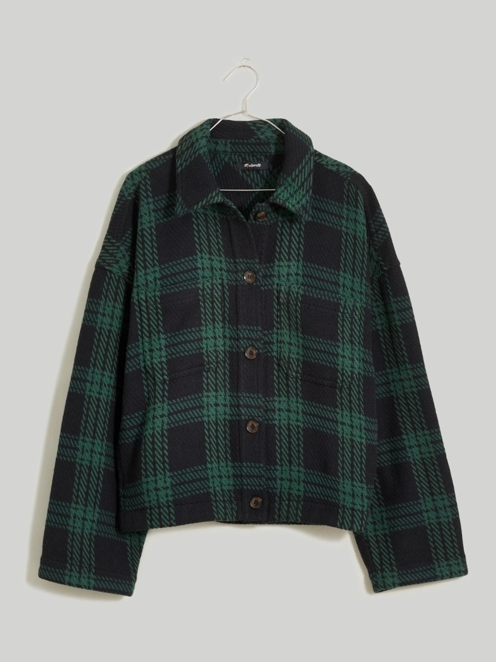NWT Madewell Flannel Boxy Shirt-Jacket in Plaid M